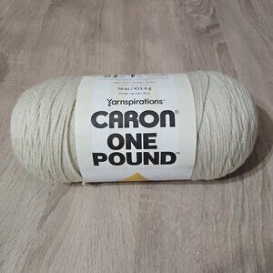 Caron One Pound 100% Acrylic Yarn - 10514 Off White  812 Yards - 16oz.  Worsted